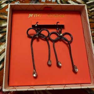 Betsey Johnson Black Bow Earrings